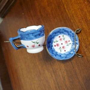 Mini Cup & saucers w/stand from Italy collectable decoration